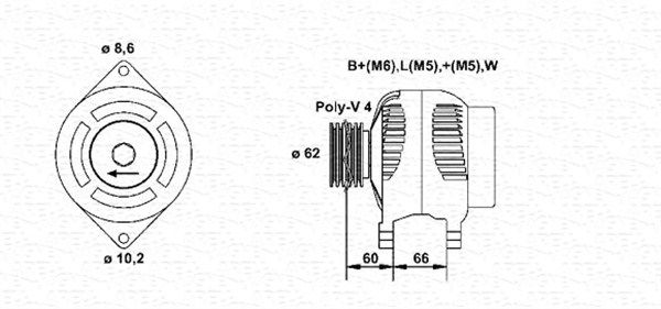 MAGNETI MARELLI kintamosios srovės generatorius 943356958010